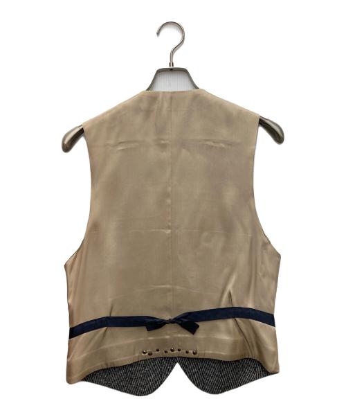 D'ETRE（デートル）D'ETRE (デートル) D'ETRE切替ジレ グレー×ベージュ サイズ:44の古着・服飾アイテム