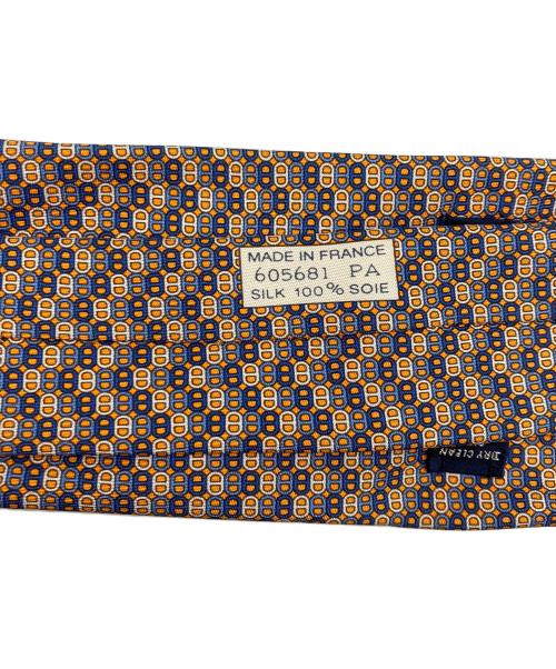 HERMES（エルメス）HERMES (エルメス) シルクネクタイ ブルー×オレンジ サイズ:-の古着・服飾アイテム