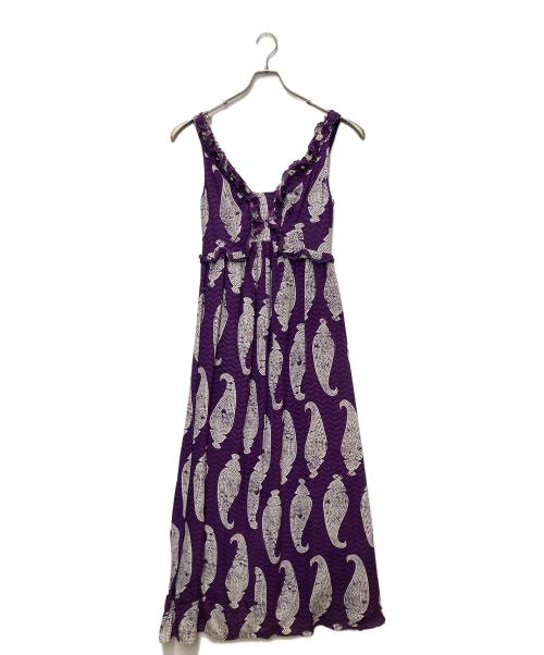 TORY BURCH（トリーバーチ）TORY BURCH (トリーバーチ) 総柄シルクドレス パープル サイズ:4の古着・服飾アイテム