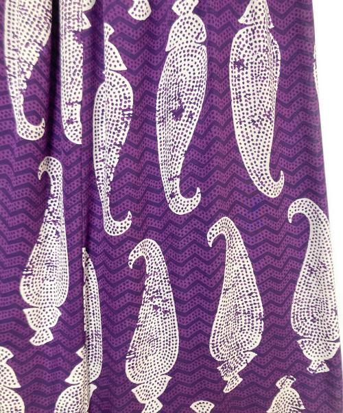 TORY BURCH（トリーバーチ）TORY BURCH (トリーバーチ) 総柄シルクドレス パープル サイズ:4の古着・服飾アイテム