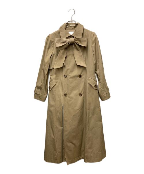 HER LIP TO（ハーリップトゥ）HER LIP TO (ハーリップトゥ) Gaba Ruffled Cotton Trench Coat ベージュ サイズ:Sの古着・服飾アイテム