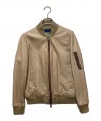 AVIREXアヴィレックス）の古着「レザーMA-1ジャケット」｜ベージュ