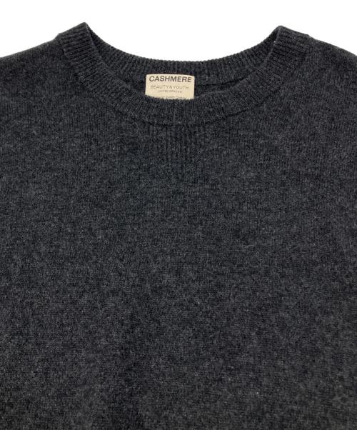 BEAUTY&YOUTH（ビューティーアンドユース）BEAUTY&YOUTH (ビューティーアンドユース) カシミヤクルーネックニット グレー サイズ:XLの古着・服飾アイテム