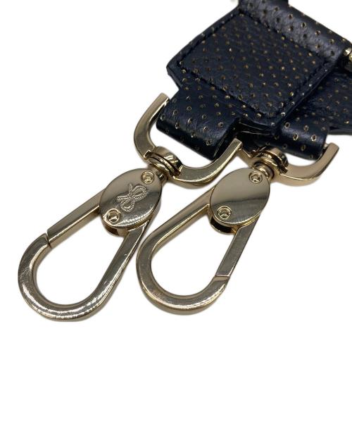 ANYA HINDMARCH（アニヤ・ハインドマーチ）ANYA HINDMARCH (アニヤハインドマーチ) 2WAYバッグ ブラック×ゴールドの古着・服飾アイテム