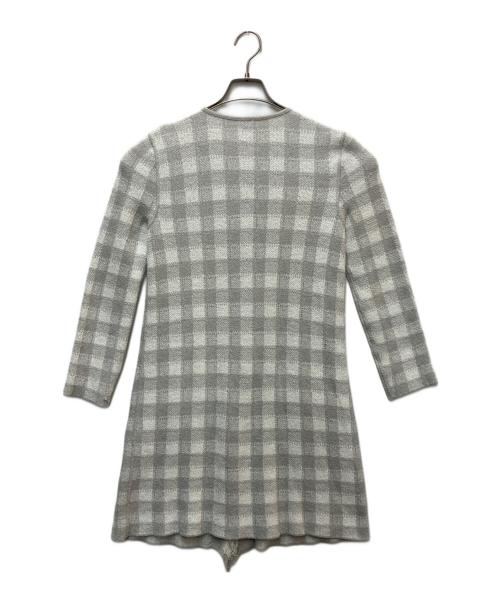 ARMANI COLLEZIONI（アルマーニ コレツィオーニ）ARMANI COLLEZIONI (アルマーニ コレツィオーニ) カーディガン ホワイト×グレー サイズ:SIZE 42の古着・服飾アイテム