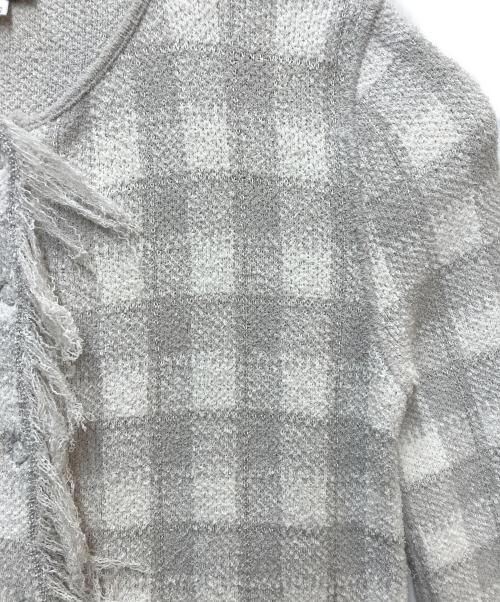 ARMANI COLLEZIONI（アルマーニ コレツィオーニ）ARMANI COLLEZIONI (アルマーニ コレツィオーニ) カーディガン ホワイト×グレー サイズ:SIZE 42の古着・服飾アイテム