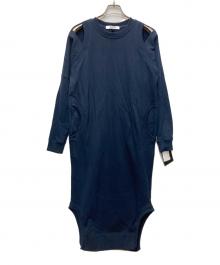 DOUBLE STANDARD CLOTHING（ダブルスタンダードクロージング）の古着「ESSENTIALカットアウト裏毛ワンピース」｜ネイビー