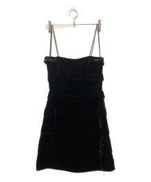 EMPORIO ARMANI（エンポリオ アルマーニ）の古着「ベロアキャミソールドレス」｜ブラック