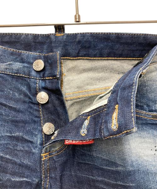 DSQUARED2（ディースクエアード）DSQUARED2 (ディースクエアード) ダメージ加工デニムパンツ ブルー サイズ:44の古着・服飾アイテム
