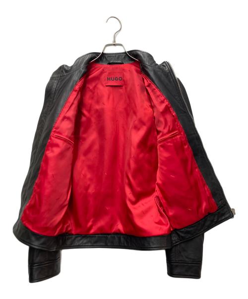 HUGO BOSS（ヒューゴ ボス）HUGO BOSS (ヒューゴ ボス) シングルライダースジャケット ブラック サイズ:INT XSの古着・服飾アイテム