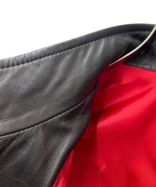 HUGO BOSS（ヒューゴ ボス）HUGO BOSS (ヒューゴ ボス) シングルライダースジャケット ブラック サイズ:INT XSの古着・服飾アイテム