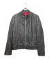 HUGO BOSS（ヒューゴ ボス）の古着「シングルライダースジャケット」｜ブラック