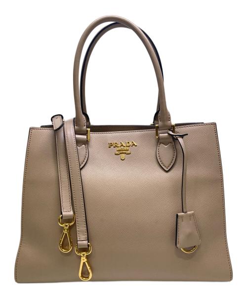 PRADA（プラダ）PRADA (プラダ) 2WAYバッグ サフィアーノ ピンクベージュの古着・服飾アイテム