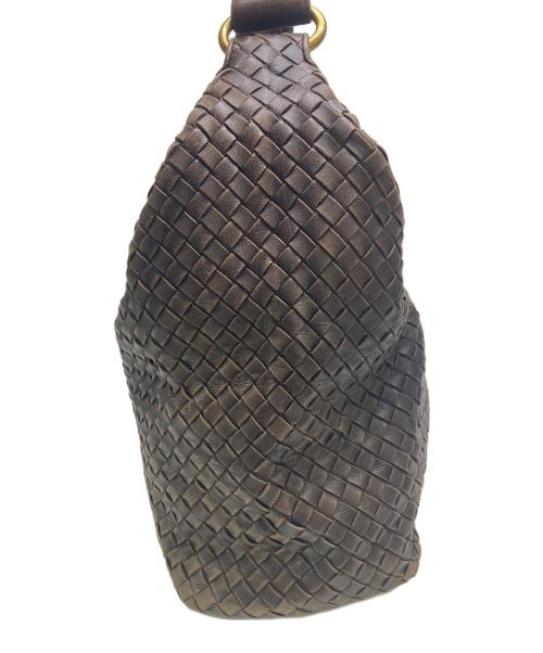 BOTTEGA VENETA（ボッテガベネタ）BOTTEGA VENETA (ボッテガベネタ) イントレチャートセミショルダーバッグ ブラウンの古着・服飾アイテム