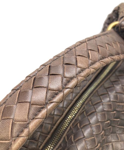 BOTTEGA VENETA（ボッテガベネタ）BOTTEGA VENETA (ボッテガベネタ) イントレチャートセミショルダーバッグ ブラウンの古着・服飾アイテム
