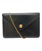 CELINEセリーヌ）の古着「2WAYチェーンショルダーバッグ」｜ブラック×ゴールド