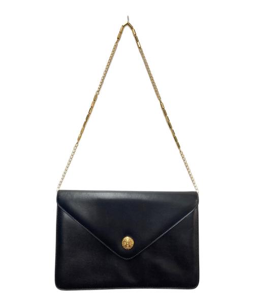 CELINE（セリーヌ）CELINE (セリーヌ) 2WAYチェーンショルダーバッグ ブラック×ゴールドの古着・服飾アイテム