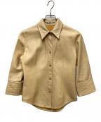 BURBERRY LONDONバーバリーロンドン）の古着「レザーシャツジャケット」｜ベージュ