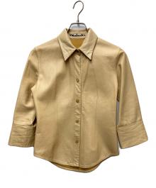 BURBERRY LONDON（バーバリーロンドン）の古着「レザーシャツジャケット」｜ベージュ