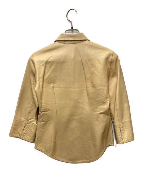 BURBERRY LONDON（バーバリーロンドン）BURBERRY LONDON (バーバリーロンドン) レザーシャツジャケット ベージュ サイズ:6の古着・服飾アイテム