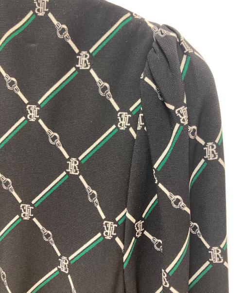 LAUREN RALPH LAUREN（ローレンラルフローレン）LAUREN RALPH LAUREN (ローレンラルフローレン) ロゴチェックワンピース ブラック×グリーン サイズ:SIZE4の古着・服飾アイテム