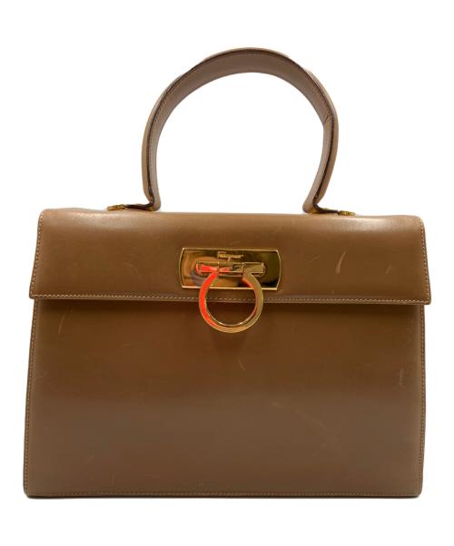 Salvatore Ferragamo（サルヴァトーレ フェラガモ）Salvatore Ferragamo (サルヴァトーレ フェラガモ) トップハンドル2WAYバッグ ベージュの古着・服飾アイテム