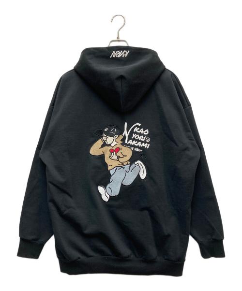 KAO YORI NAKAMI（カオヨリナカミ）KAO YORI NAKAMI (カオヨリナカミ) FREAK'S STORE (フリークストア) パーカー PUNCH BOY HOODIE ブラック サイズ:XLの古着・服飾アイテム