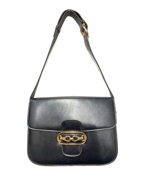 CELINE（セリーヌ）CELINE (セリーヌ) フラップショルダーバッグ ネイビーの古着・服飾アイテム