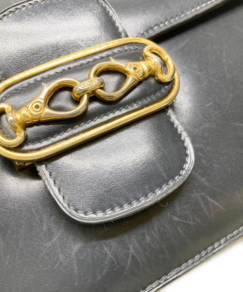 CELINE（セリーヌ）CELINE (セリーヌ) フラップショルダーバッグ ネイビーの古着・服飾アイテム