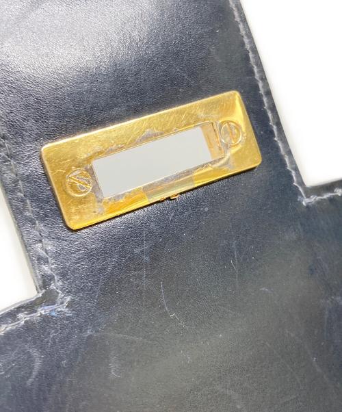 CELINE（セリーヌ）CELINE (セリーヌ) フラップショルダーバッグ ネイビーの古着・服飾アイテム