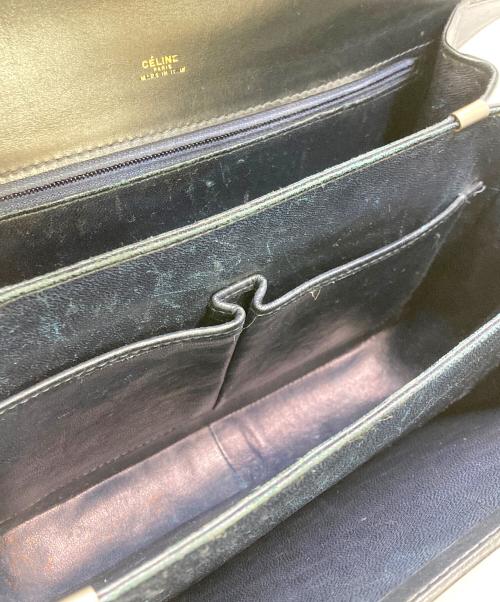 CELINE（セリーヌ）CELINE (セリーヌ) フラップショルダーバッグ ネイビーの古着・服飾アイテム