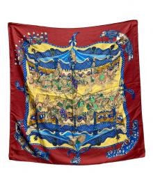 HERMES（エルメス）の古着「カレ90　TOURNEZ MANEGE」｜レッド