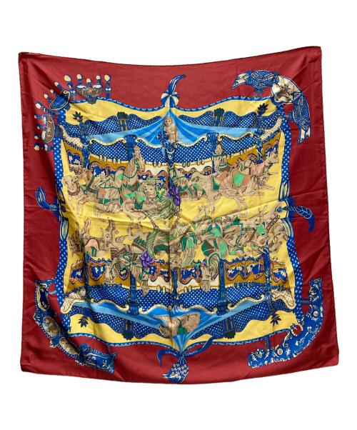 HERMES（エルメス）HERMES (エルメス) カレ90　TOURNEZ MANEGE レッドの古着・服飾アイテム