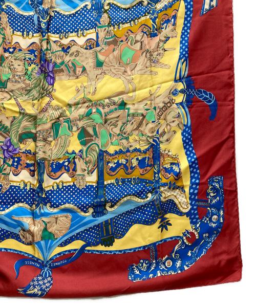 HERMES（エルメス）HERMES (エルメス) カレ90　TOURNEZ MANEGE レッドの古着・服飾アイテム