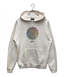Complex con×TAKASHI MURAKAMI（コンプレックス コン×タカシ ムラカミ）の古着「SWAROVSKI CRYSTAL FLOWER HOODIE」｜ホワイト