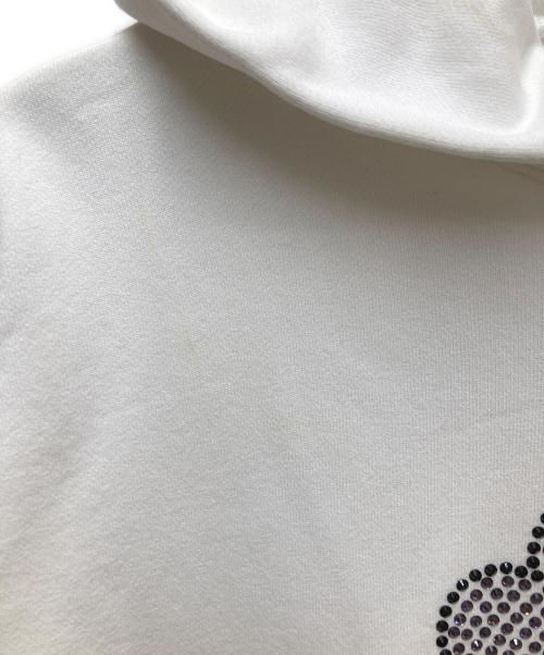 Complex con（コンプレックス コン）Complex con (コンプレックス コン) TAKASHI MURAKAMI (タカシ ムラカミ) SWAROVSKI CRYSTAL FLOWER HOODIE ホワイト サイズ:XLARGEの古着・服飾アイテム