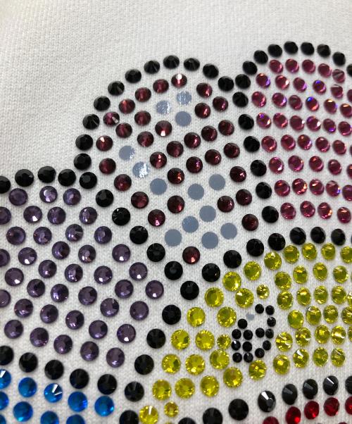 Complex con（コンプレックス コン）Complex con (コンプレックス コン) TAKASHI MURAKAMI (タカシ ムラカミ) SWAROVSKI CRYSTAL FLOWER HOODIE ホワイト サイズ:XLARGEの古着・服飾アイテム