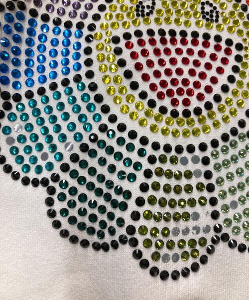 Complex con（コンプレックス コン）Complex con (コンプレックス コン) TAKASHI MURAKAMI (タカシ ムラカミ) SWAROVSKI CRYSTAL FLOWER HOODIE ホワイト サイズ:XLARGEの古着・服飾アイテム