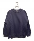 COMOLIコモリ）の古着「コットン吊裏毛クルーネックスウェット」｜ネイビー