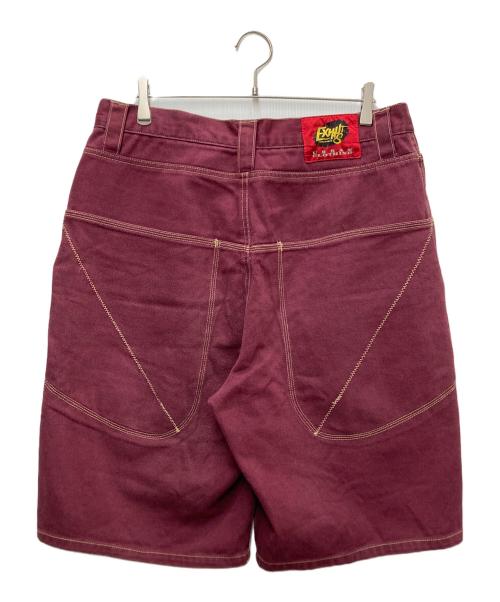 EXHAUST（エグゾースト）EXHAUST (エグゾースト) デニムハーフパンツ ボルドー サイズ:SIZE 91cm (W36)の古着・服飾アイテム