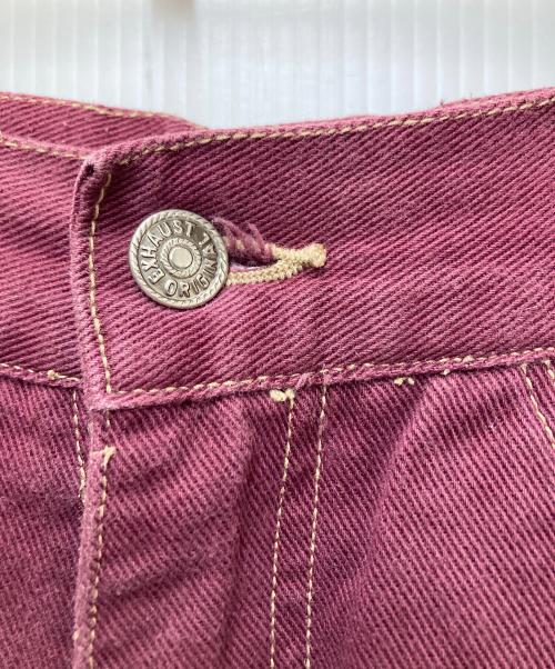 EXHAUST（エグゾースト）EXHAUST (エグゾースト) デニムハーフパンツ ボルドー サイズ:SIZE 91cm (W36)の古着・服飾アイテム