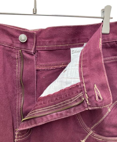 EXHAUST（エグゾースト）EXHAUST (エグゾースト) デニムハーフパンツ ボルドー サイズ:SIZE 91cm (W36)の古着・服飾アイテム