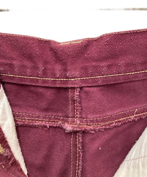 EXHAUST（エグゾースト）EXHAUST (エグゾースト) デニムハーフパンツ ボルドー サイズ:SIZE 91cm (W36)の古着・服飾アイテム
