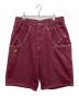 EXHAUST（エグゾースト）の古着「デニムハーフパンツ」｜ボルドー