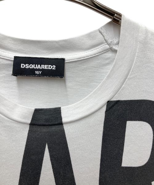 DSQUARED2（ディースクエアード）DSQUARED2 (ディースクエアード) Tシャツ ホワイト×ブラック サイズ:16Yの古着・服飾アイテム