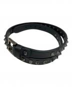 VALENTINOヴァレンティノ）の古着「ロックスタッズレザーブレスレット」｜ブラック