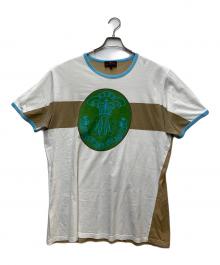 ETRO（エトロ）の古着「ロゴプリントTシャツ」｜ホワイト×ブラウン