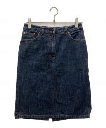 MIU MIU（ミュウミュウ）の古着「バックスリットデニムスカート」｜ネイビー
