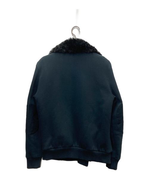 ARMANI EXCHANGE（アルマーニ エクスチェンジ）ARMANI EXCHANGE (アルマーニ エクスチェンジ) フェイクファーカラースウェットブルゾン ブラック サイズ:Mの古着・服飾アイテム