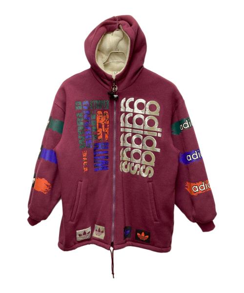 adidas（アディダス）adidas (アディダス) 裏ボアジップパーカー パープル サイズ:Mの古着・服飾アイテム